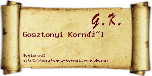 Gosztonyi Kornél névjegykártya